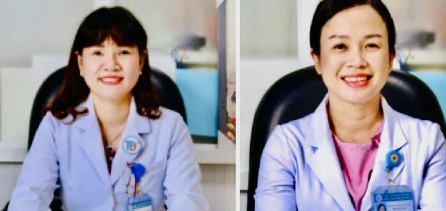 Bà Nguyễn Thị Ngọc và bà Nguyễn Thị Lan Anh (từ trái qua phải) lúc chưa bị bắt