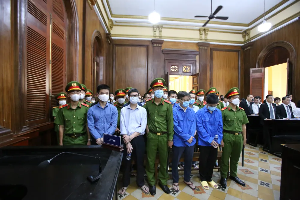 Các bị cáo tại tòa diễn ra vào sáng 9-2