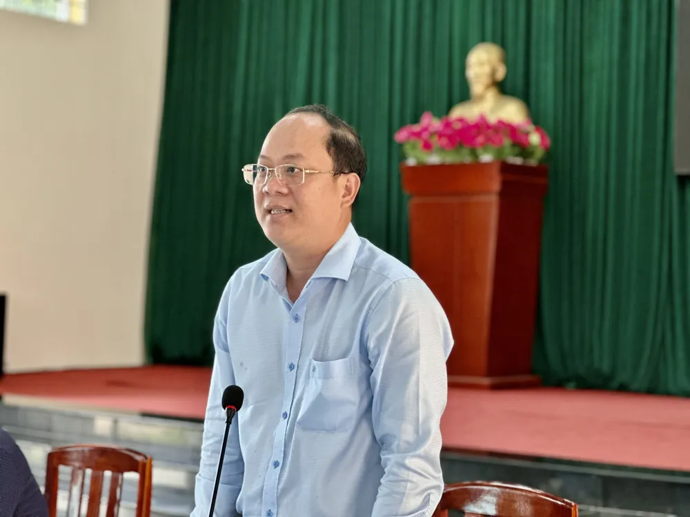 Đồng chí Nguyễn Hồ Hải phát biểu tại buổi làm việc. Ảnh: CHÍ THẠCH