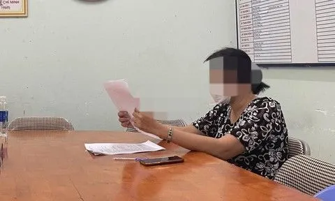 Bà C. tại cơ quan công an Bà C. tại cơ quan công an