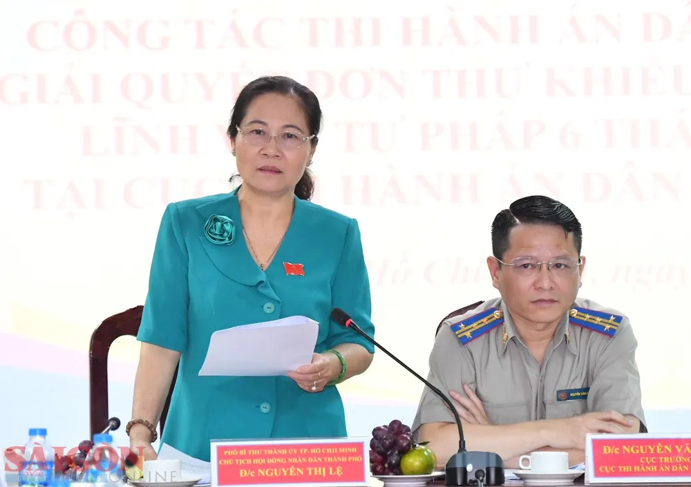 Đồng chí Nguyễn Thị Lệ phát biểu chỉ đạo tại buổi giám sát. Ảnh: VIỆT DŨNG