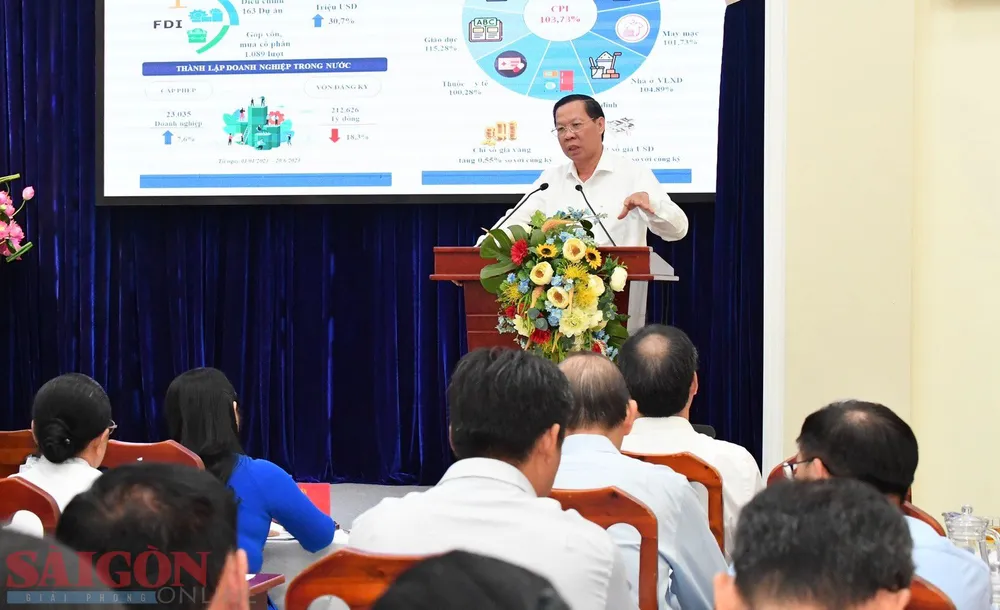 Đồng chí Phan Văn Mãi, Ủy viên Ban Chấp hành Trung ương Đảng, Phó Bí thư Thường trực Thành ủy TPHCM, Chủ tịch UBND TPHCM phát biểu. Ảnh: VIỆT DŨNG Đồng chí Phan Văn Mãi, Ủy viên Ban Chấp hành Trung ương Đảng, Phó Bí thư Thường trực Thành ủy TPHCM, Chủ tịch UBND TPHCM phát biểu. Ảnh: VIỆT DŨNG