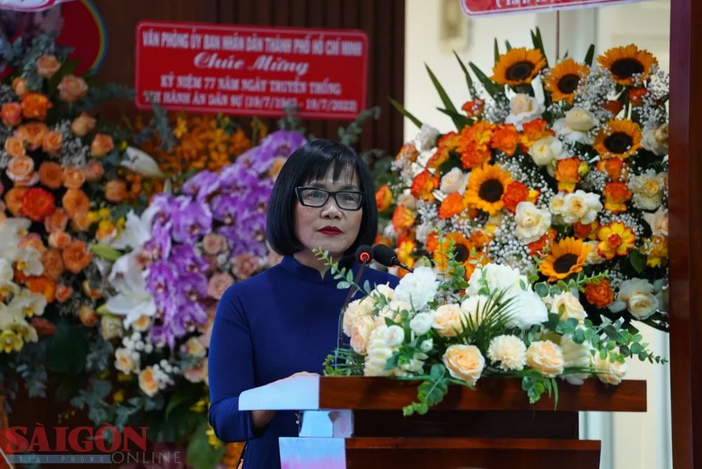 Thứ trưởng Bộ Tư pháp Đặng Hoàng Oanh phát biểu