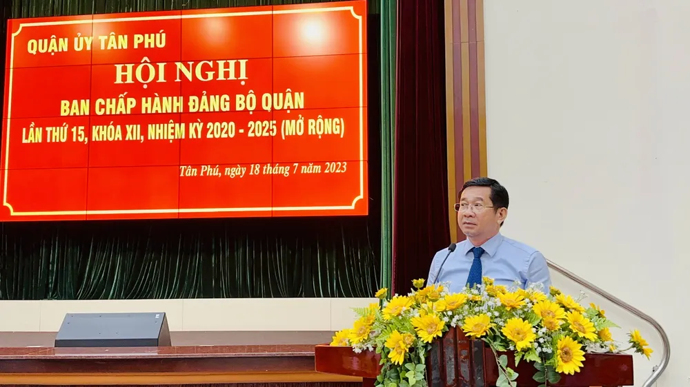 Chủ nhiệm Ủy ban Kiểm tra Thành ủy TPHCM Dương Ngọc Hải phát biểu chỉ đạo tại hội nghị. Ảnh: CHÍ THẠCH Chủ nhiệm Ủy ban Kiểm tra Thành ủy TPHCM Dương Ngọc Hải phát biểu chỉ đạo tại hội nghị. Ảnh: CHÍ THẠCH
