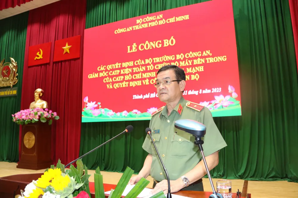 Thiếu tướng Lê Hồng Nam, Giám đốc Công an TPHCM phát biểu chỉ đạo Thiếu tướng Lê Hồng Nam, Giám đốc Công an TPHCM phát biểu chỉ đạo