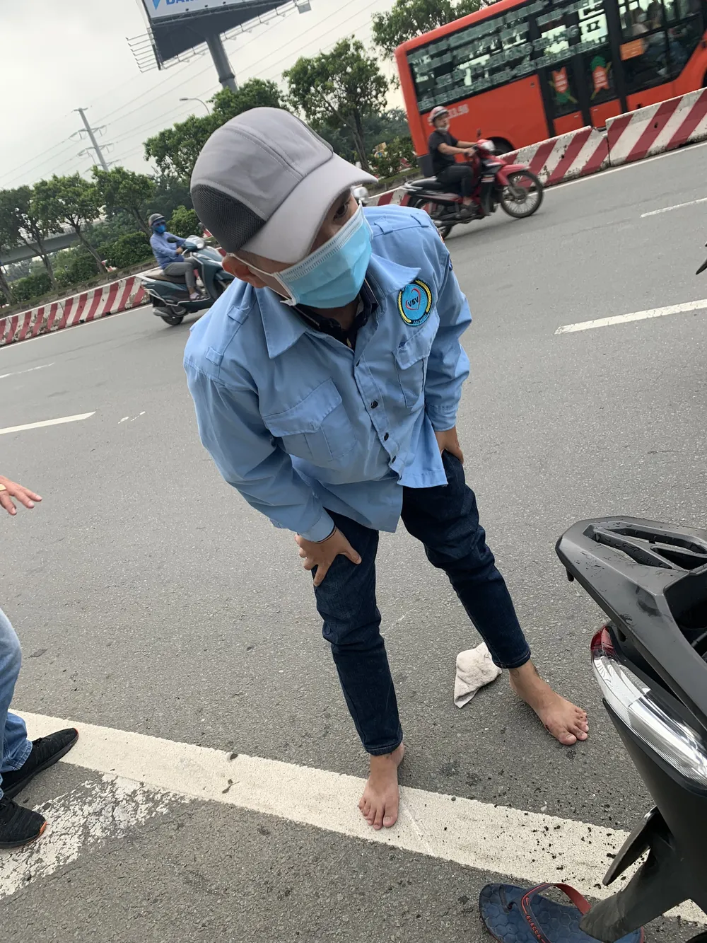 Hình ảnh nam thanh niên trong vụ va quẹt