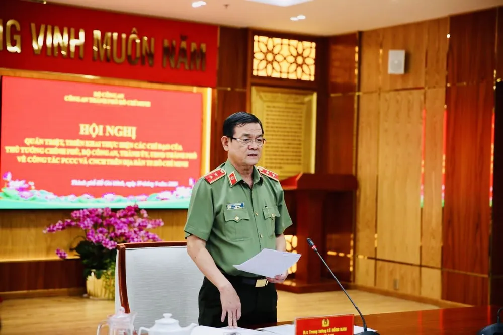 Trung tướng Lê Hồng Nam, Giám đốc Công an TPHCM phát biểu chỉ đạo Trung tướng Lê Hồng Nam, Giám đốc Công an TPHCM phát biểu chỉ đạo