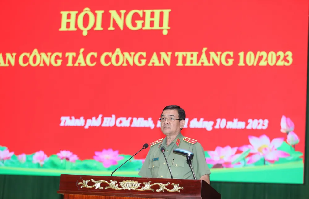 Trung tướng Lê Hồng Nam, Giám đốc Công an TPHCM phát biểu chỉ đạo Trung tướng Lê Hồng Nam, Giám đốc Công an TPHCM phát biểu chỉ đạo