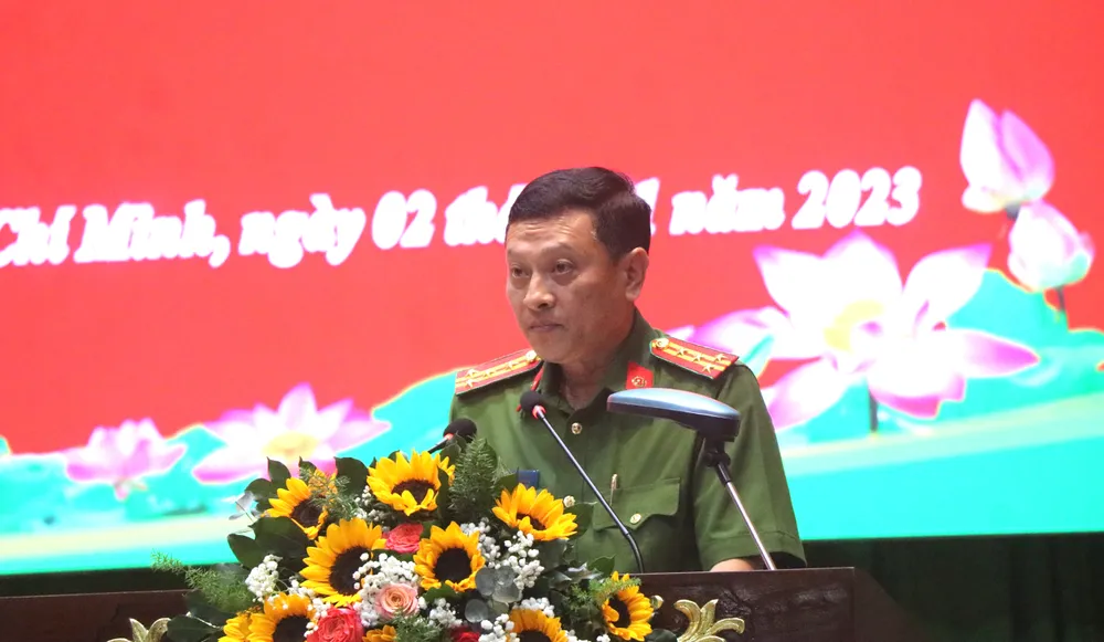 Thượng tá Lê Văn Hải, Trưởng Phòng PC06, Công an TPHCM phát biểu