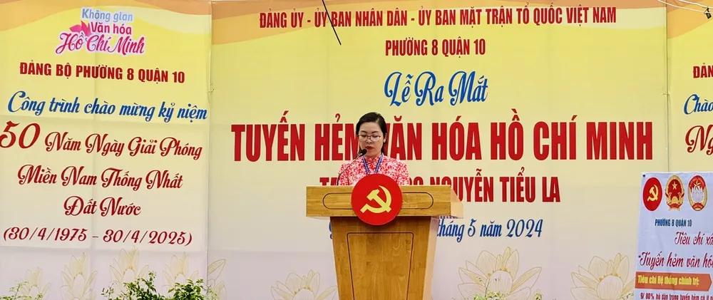 Bí thư Đảng ủy phường 8 Nguyễn Ngọc Bảo Quyên phát biểu z5449976183788_8aa9d19ef5c508afb9c7cffe7b5f2218.jpg