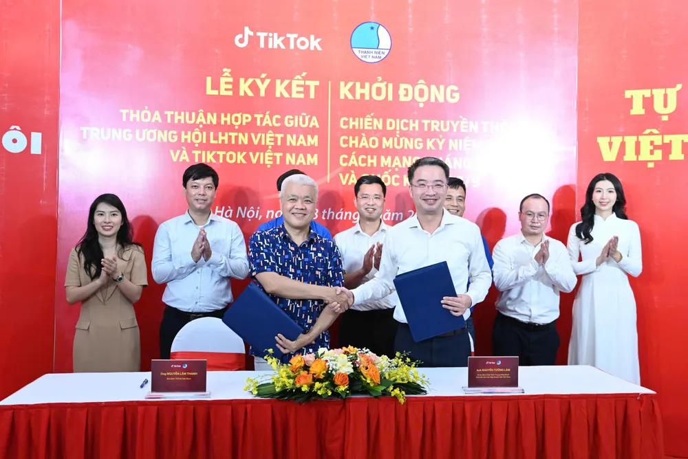 Hội Liên hiệp Thanh niên Việt Nam ký thỏa thuận hợp tác với TikTok Việt Nam TYTQT3.jpg