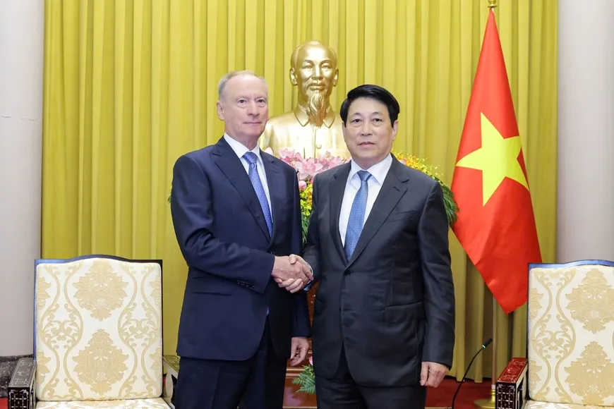 Chủ tịch nước Lương Cường tiếp Trợ lý Tổng thống Nga, Chủ tịch Hội đồng Biển Liên bang Nga Nikolai Patrusev 1000009648.jpg