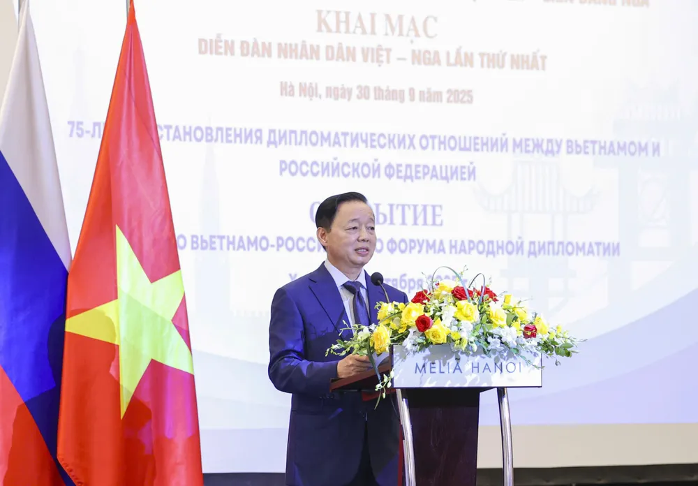 Phó Thủ tướng Trần Hồng Hà phát biểu tại lễ kỉ niệm. Ảnh: VIẾT CHUNG 1000011267.jpg