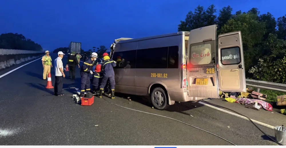 Vụ tai nạn đặc biệt nghiêm trọng xảy ra ngày 9-12, trên tuyến cao tốc Đà Nẵng - Quảng Ngãi. Ảnh: CTV