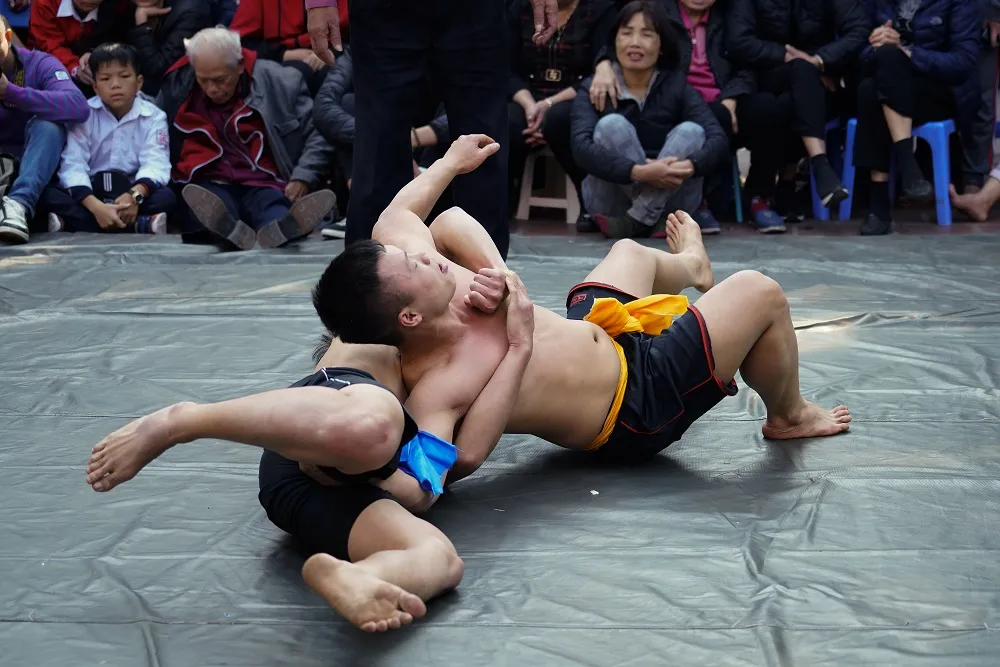 Thanh niên đọ sức tại lễ hội vật làng Mai Động ảnh 3