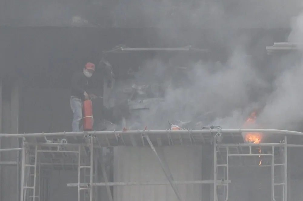 Cháy lớn tại trụ sở Tòa án nhân dân TP Hà Nội đang hoàn thiện ảnh 6