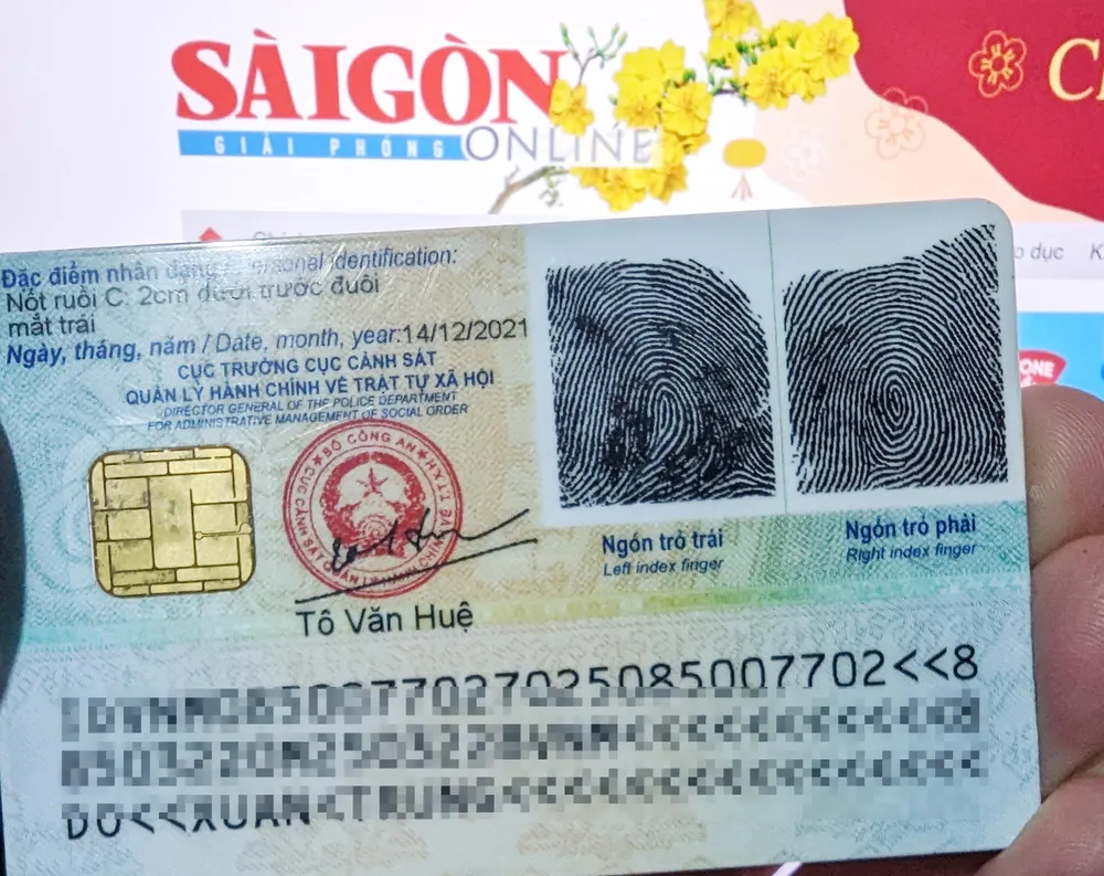 Mặt sau thẻ CCCD gắn chip Mặt sau thẻ CCCD gắn chip