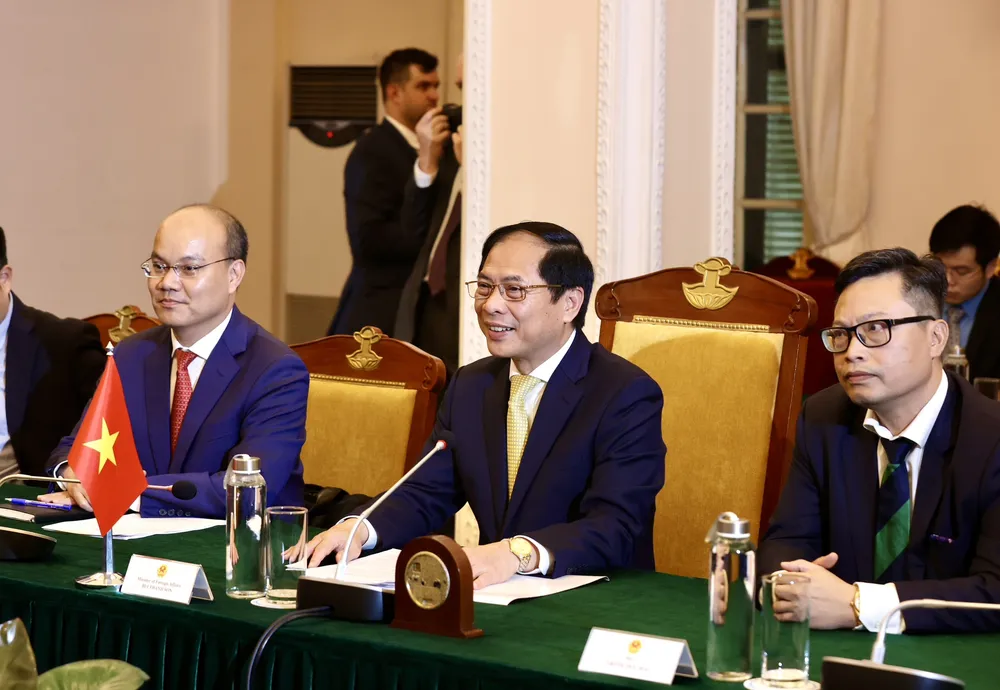 Bộ trưởng Bộ Ngoại giao Việt Nam Bùi Thanh Sơn tại hội đàm. Ảnh: VIẾT CHUNG Bộ trưởng Bộ Ngoại giao Việt Nam Bùi Thanh Sơn tại hội đàm. Ảnh: VIẾT CHUNG