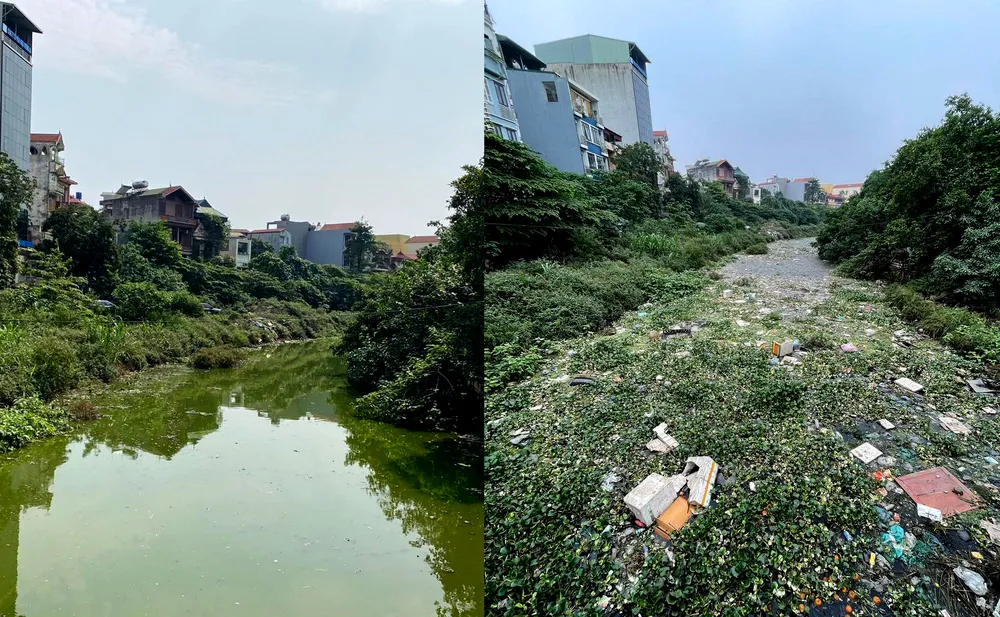 Một dòng kênh trước và sau khi được nhóm dọn dẹp Một dòng kênh trước và sau khi được nhóm dọn dẹp