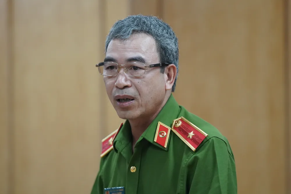 Thiếu tướng Nguyễn Văn Thành thông tin về vụ án Tân Hoàng Minh. Ảnh: ĐỖ TRUNG