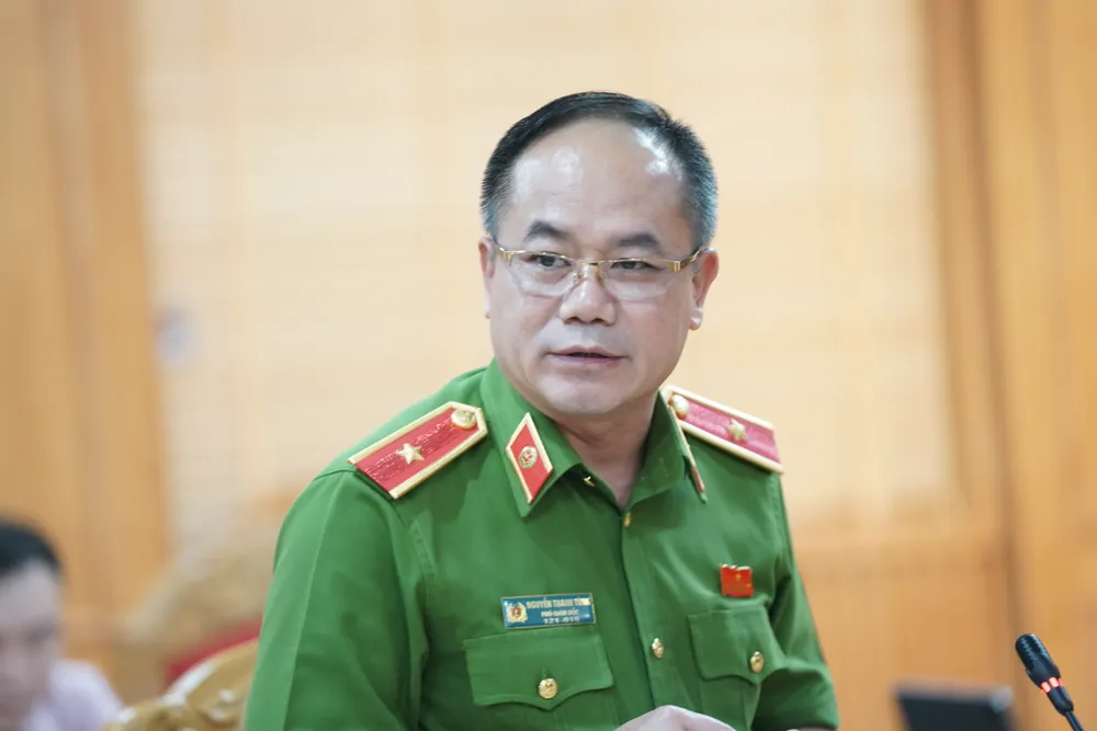Thiếu tướng Nguyễn Thanh Tùng thông tin tại họp báo Bộ Công an. Ảnh: ĐỖ TRUNG