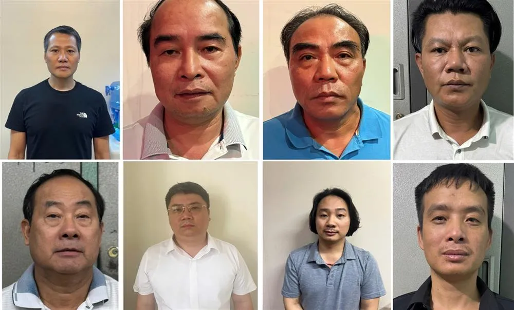 Các bị can trong vụ án. Ảnh: BỘ CÔNG AN 1300.jpg