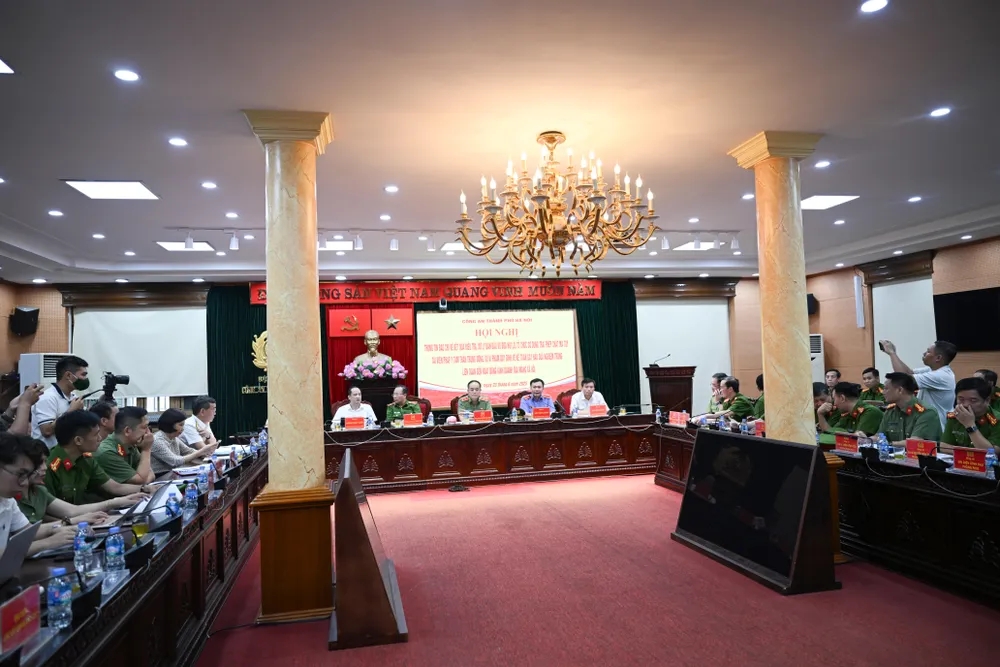 Quang cảnh hội nghị cung cấp thông tin về chuyên án. Ảnh: ĐỖ TRUNG DSC_1462.jpg