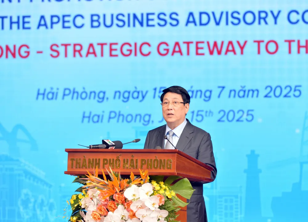 Chủ tịch nước Lương Cường phát biểu tại hội nghị z6807470421713_1fe916d058c84eed963c4cfbb00b88f4.jpg
