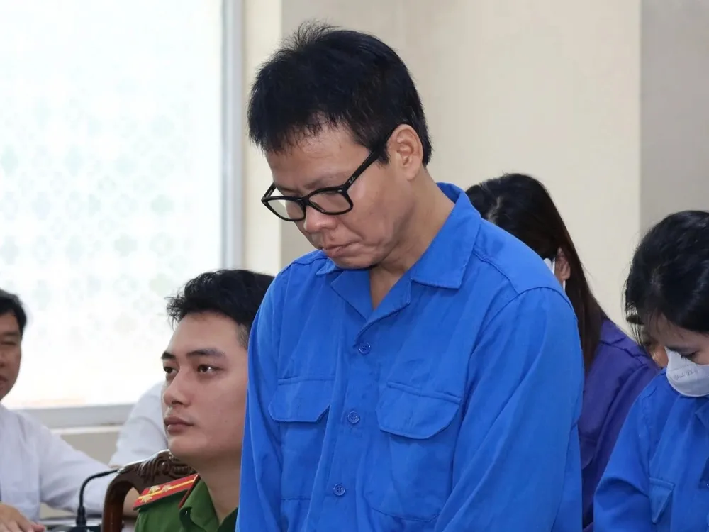 Bị cáo Đồng Xuân Thụ tại phiên tòa. Ảnh: LÊ TÂN Thu.jpg