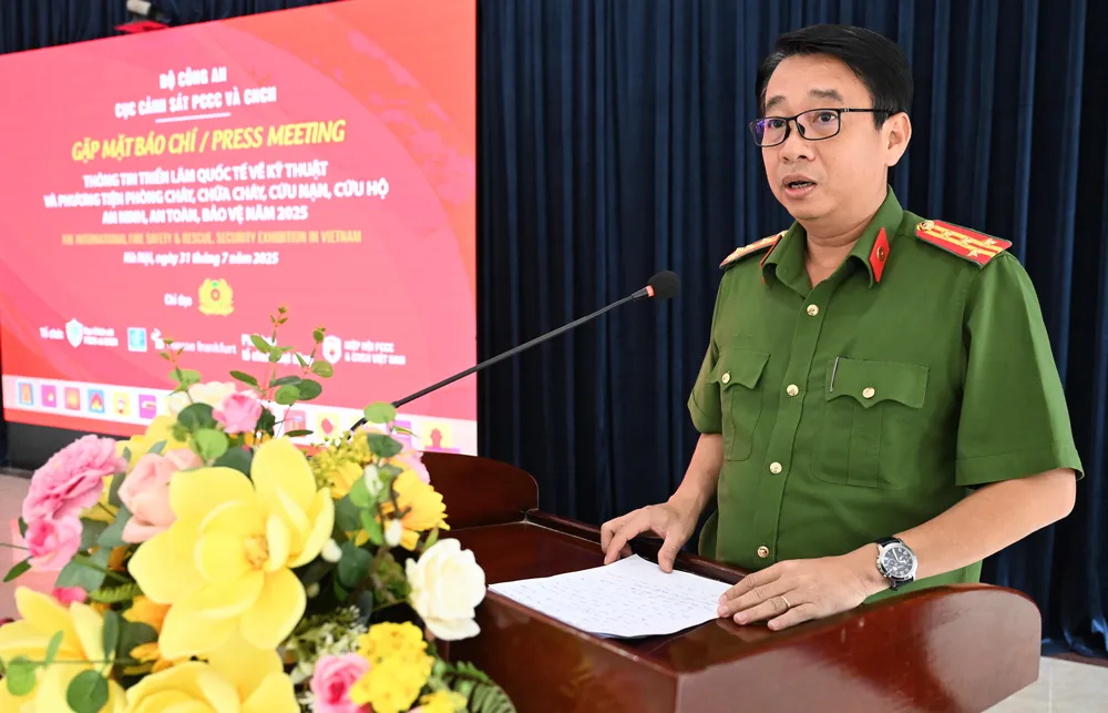 Đại tá Nguyễn Thanh Điệp, Phó Cục trưởng Cục Cảnh sát PCCC-CNCH. Ảnh: ĐỖ TRUNG DSC_3289.JPG