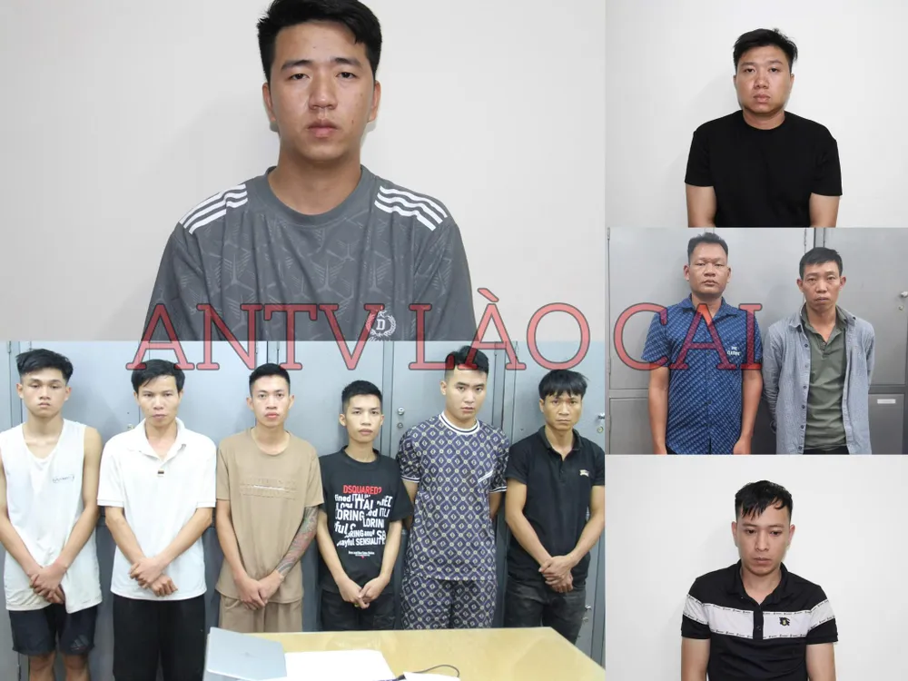Các đối tượng trong ổ nhóm lừa đảo. Ảnh: CÔNG AN LÀO CAI các đối tượng.jpg