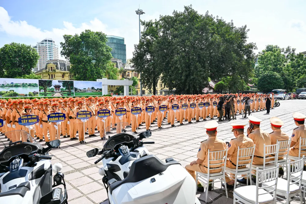 Trong những ngày tới, lực lượng cảnh sát giao thông công an 33 tỉnh, thành sẽ phối hợp với Công an TP Hà Nội triển khai các nhiệm vụ tại A80. Ảnh: ĐỖ TRUNG DSC_9832.JPG
