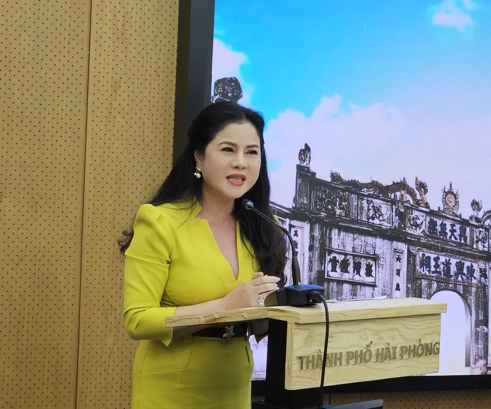 Bà Trần Thị Hoàng Mai, Giám đốc Sở VT-TT-DL TP Hải Phòng thông tin về lễ hội mùa thu Côn Sơn, Kiếp Bạc năm 2025 z7041529410942_ba143de3a7870e476f2b21470fbbbb1b.jpg