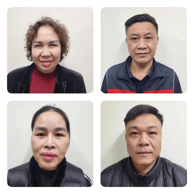 Trước đó, Cơ quan Cảnh sát điều tra đã khởi tố, bắt "đại gia" Chu Thị Thành (tóc xoăn), Chủ tịch HĐQT Công ty Thiên Minh Đức và các bị can liên quan. Ảnh: BỘ CÔNG AN 1000002263-3546-8487.jpg