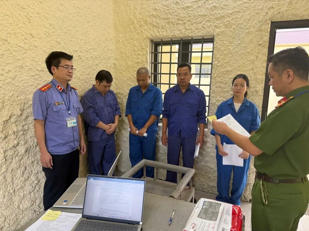 Một số bị can trong vụ án. Ảnh: VKSND tỉnh Bắc Ninh bi can.jpg