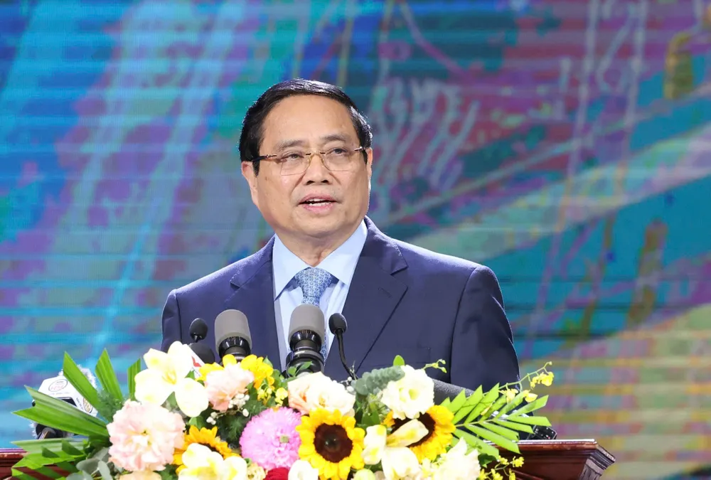Thủ tướng Phạm Minh Chính phát biểu tại lễ trao giải. Ảnh: QUANG PHÚC z7172333609733_e085bb8366f9e64af4c7ce0a3c97641b.jpg