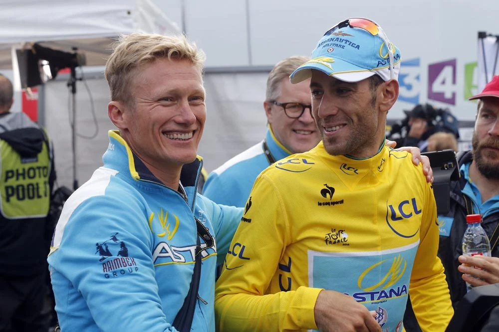 Vinokourov và Aru thời còn "mặn nồng"