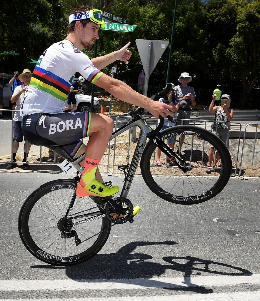 Peter Sagan bốc đầu xe ăn mừng chiến thắng