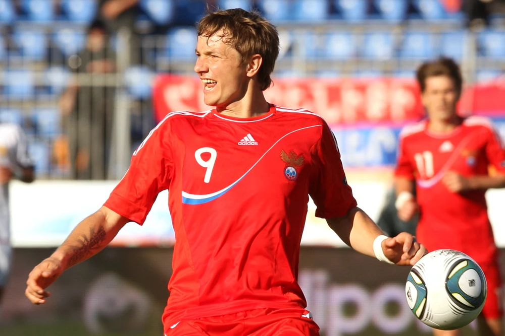 Roman Pavlyuchenko trong màu áo tuyển Nga