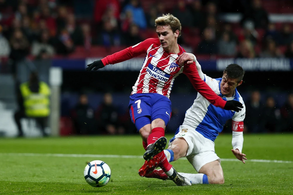 Griezmann lập cú poker trong trận Atletico thắng Leganes 4-0