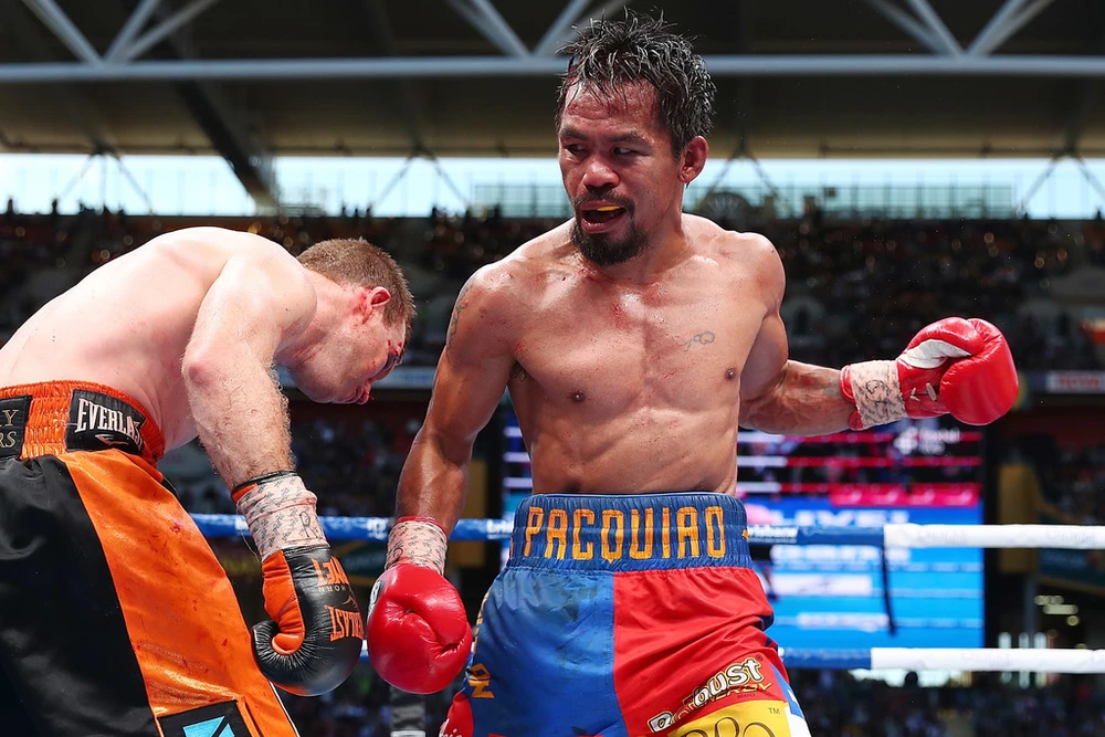 Manny Pacquiao trong trận đấu gần đây nhất - với Jeff Horn