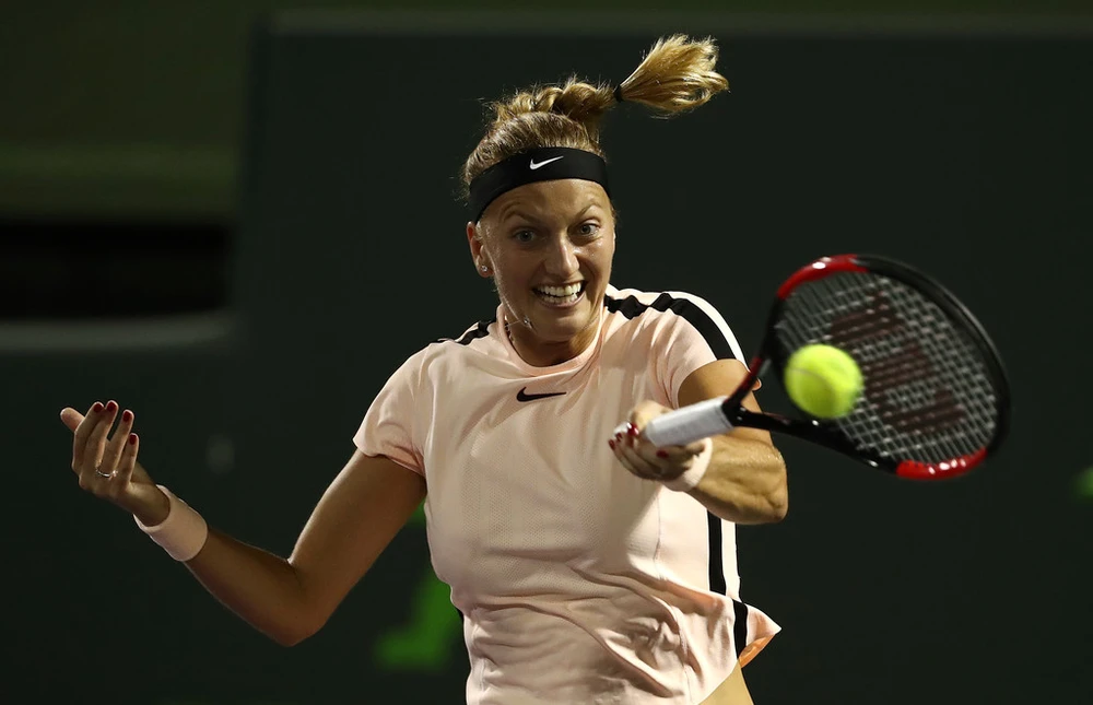 Kvitova trong trận thua Pliskova "em"