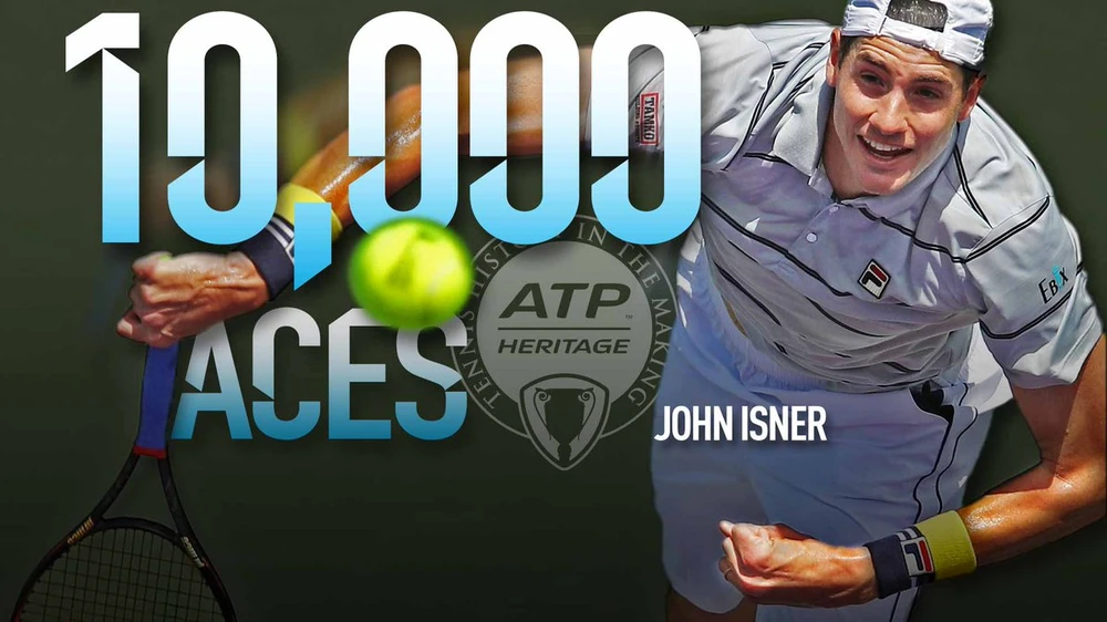 John Isner gia nhập CLB 10.000 cú giao bóng ăn điểm trực tiếp