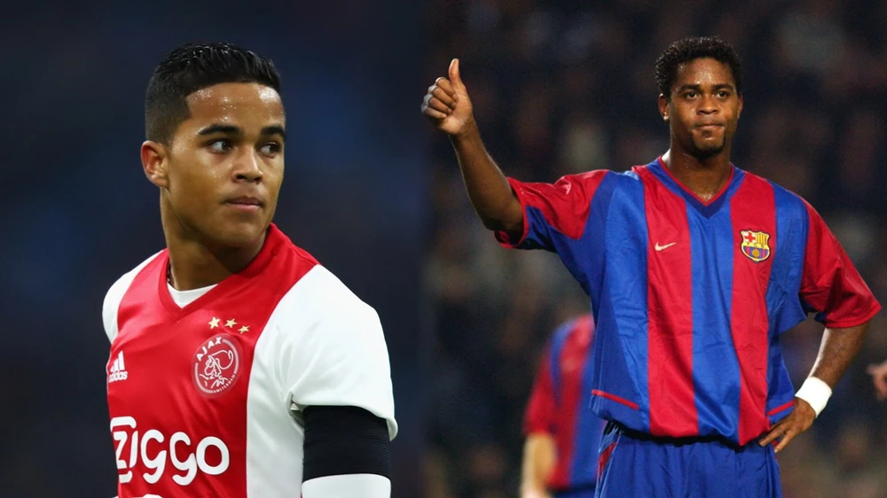 Patrick Kluivert (phải) rất ủng hộ quyết định gia nhập Roma của cậu con trai cưng