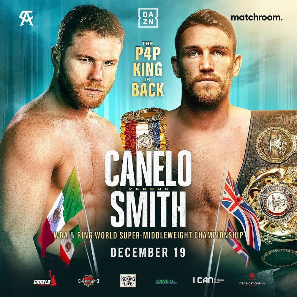 Hình ảnh quảng bá trận Canelo khiêu chiến Callum