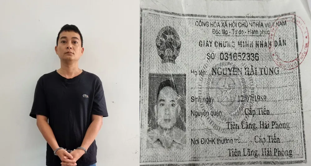 Đối tượng Hà Duy Phương và CMND giả. Ảnh: CÔNG AN THANH HÓA Đối tượng Hà Duy Phương và CMND giả. Ảnh: CÔNG AN THANH HÓA