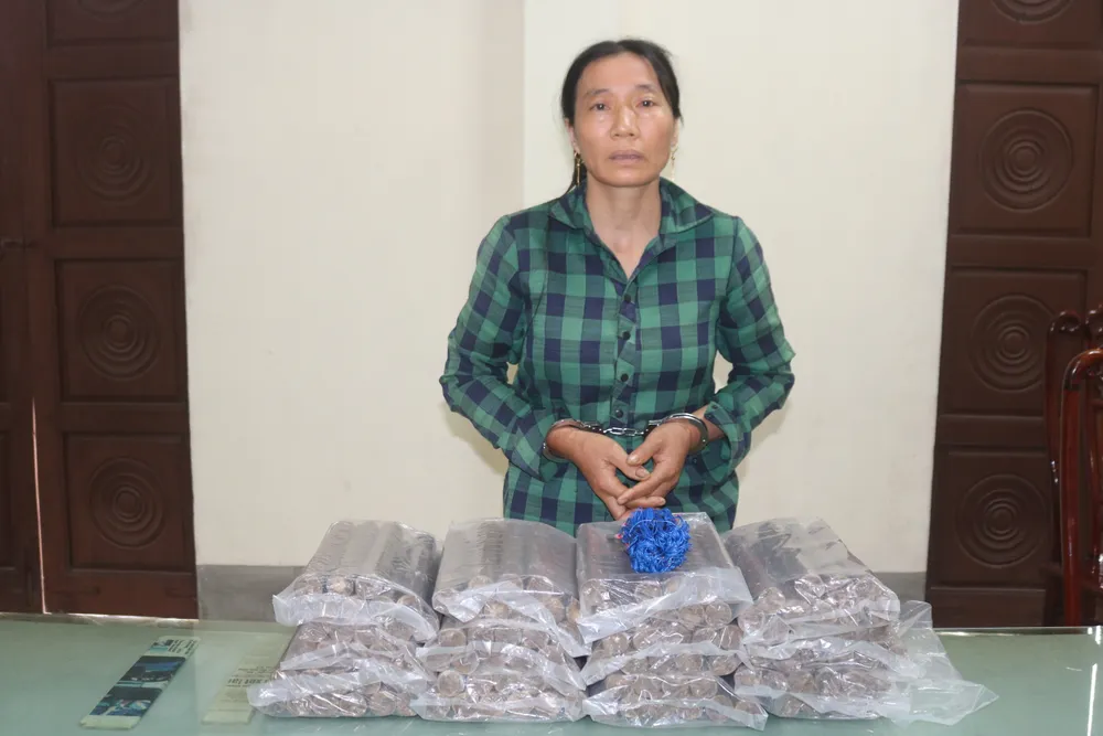Nguyễn Thị Thủy và tang vật Anh 1.JPG