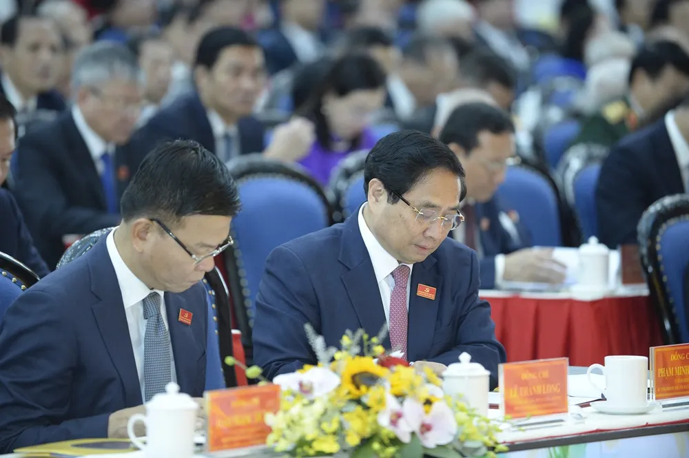 Thủ tướng Phạm Minh Chính và Phó Thủ tướng Lê Thành Long tham dự đại hội 5.jpg
