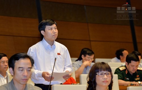 前江省代表黎光智在會議上發表意見。(圖片來源:越南國會)