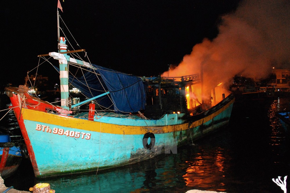 編號BTh 99405 TS漁船（圖片來源：越南通訊社/阮青）